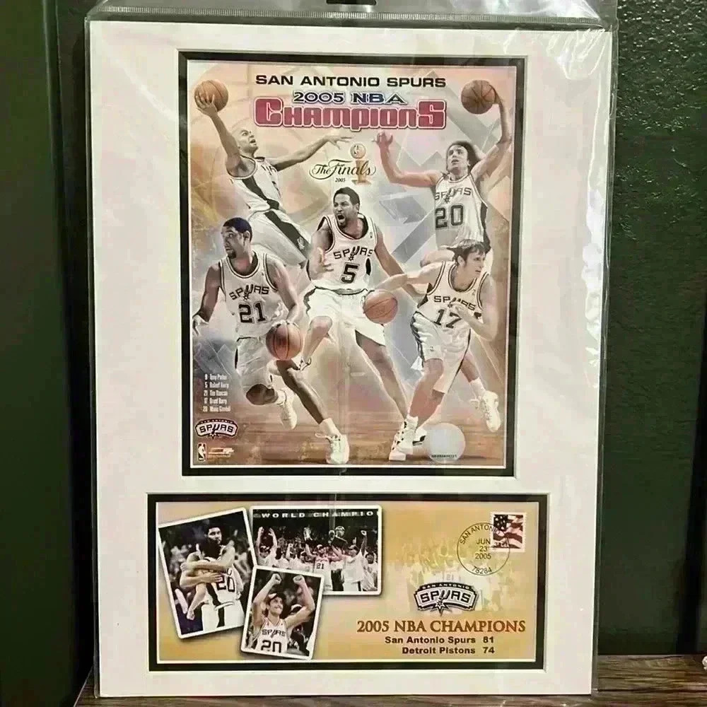 San Antonio Spurs 2005 NBA Champions Framed Print Duncan Parker Ginobili